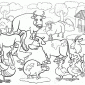 Farm Scene Coloring Pages Coloring Pages Farming Scenes Home Etmapkoec Farm Scene Cow Baby Chick Page