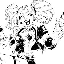 Harley Quinn Coloring Pages Harley Quinn Coloring Pages Ragilwk Medium Free Printable Colouring Book Print