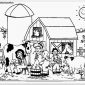 Farm Scene Coloring Pages Coloring Pages Farming Scenes Home Etmapkoec Farm Scene Cow Baby Chick Page