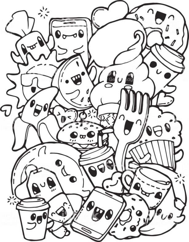 Coloring Pages That Are Cute Cute Food Coloring Pages Free That Are Baby Animal Kawaii Girl Tures Colour